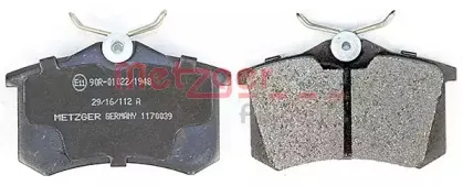 Комплект тормозных колодок, дисковый тормоз METZGER купить